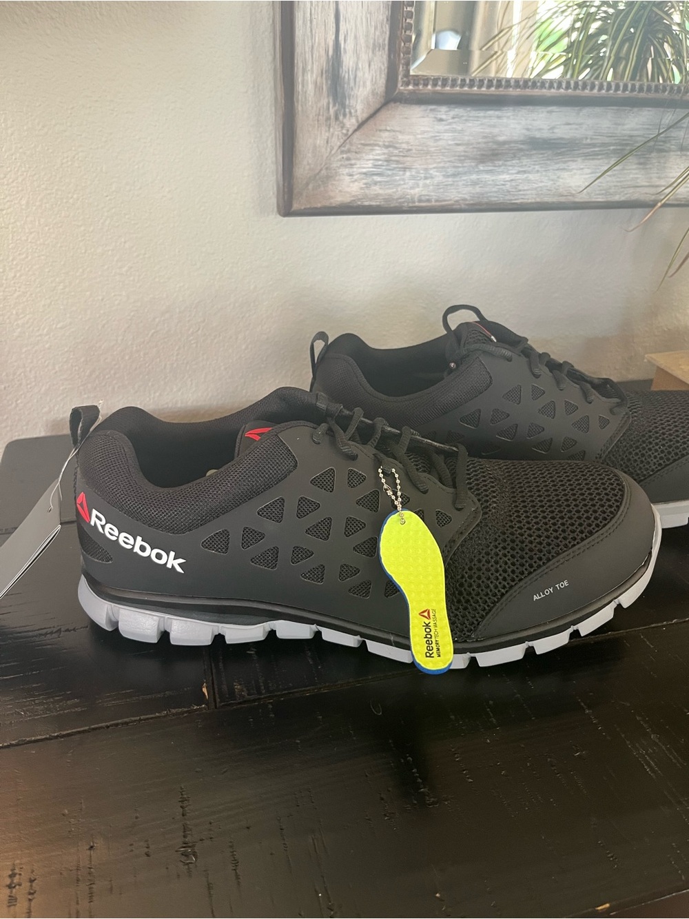 Reebok Black Work-Ready Sneakers with Alloy Toe